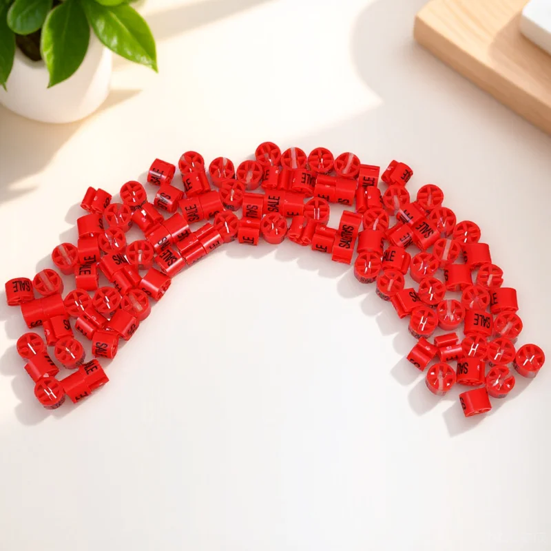 

100Pcs Size Circle Sale Markers Red Plastic Clothes Hanger Tags Sale Garment Color-Coding Kit Tags Hanger Markers