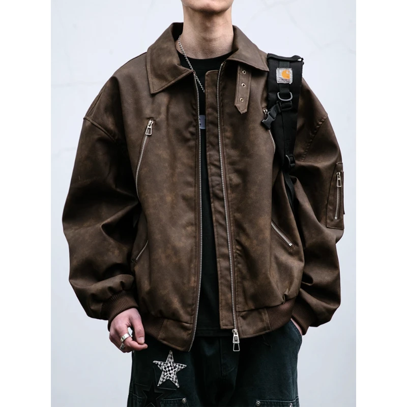 

Spring and Autumn Male Coat Men's Trendy Loose Jacket Baseball Uniforms Men's Pilot Jacket Men's Coldproof Casual New Jackets