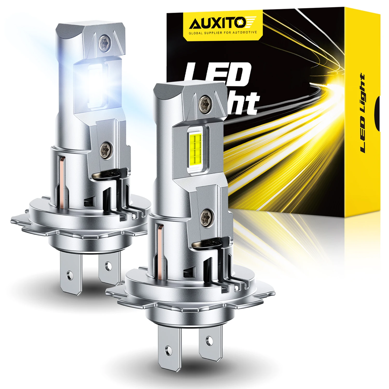 AUXITO 2X Мощная светодиодная фара H7 Can bus Turbo Super White 6500K 12V CSP No Error Kit Светодиодная лампа H7 для автомобильных фар