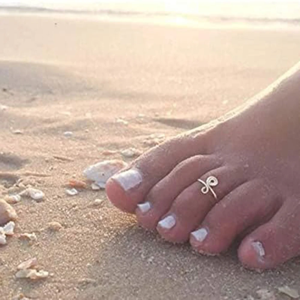 

Rings 14K Gold Filled Handmade Toe Rings Adjustable Dainty Asymmetric Hoops Body Jewelry for Women Party Birthday Daily Gifts