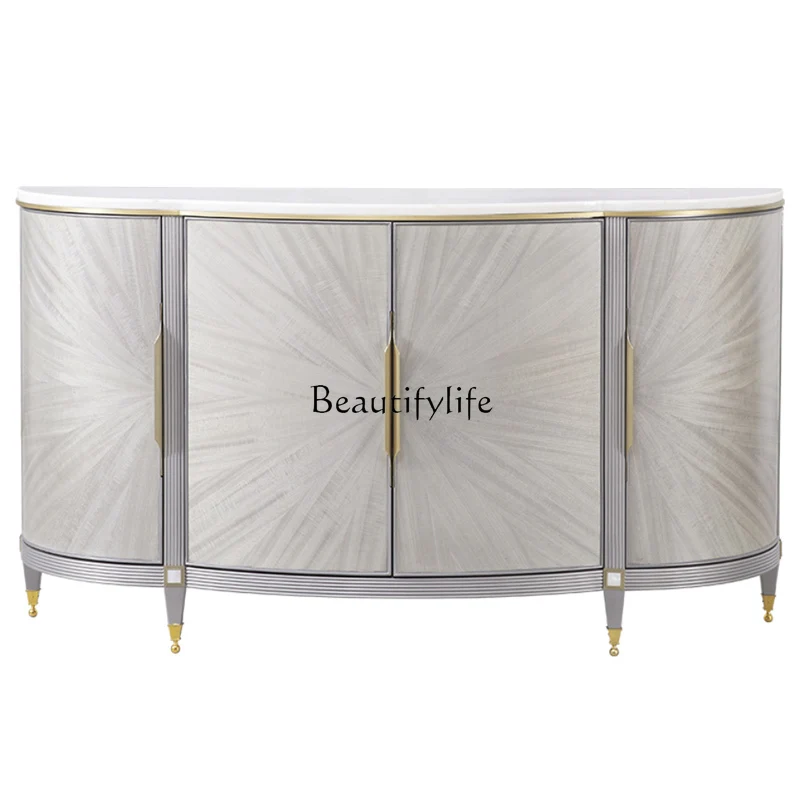 

American light luxury dining side cabinet semi-round entrance foyer entrance cabinet modern and simple