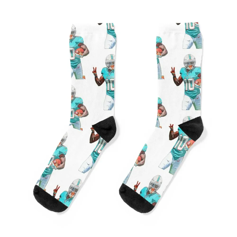 

Tyreek Hill Dolphins Football Glossy Socks Rugby luxe Designer Man Socks Women's