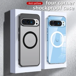 Matte & Clear Magnetic Wireless Charging Armor Magsafe Case For Google Pixel 9 Pro XL 8 7 Pro 8A 7A Military Shockproof Cover