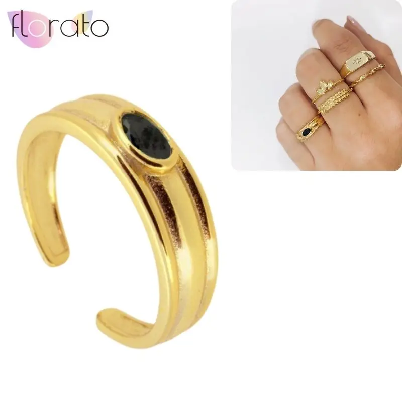 Women's 24K Gold Plated Adjustable Open Hug Ring