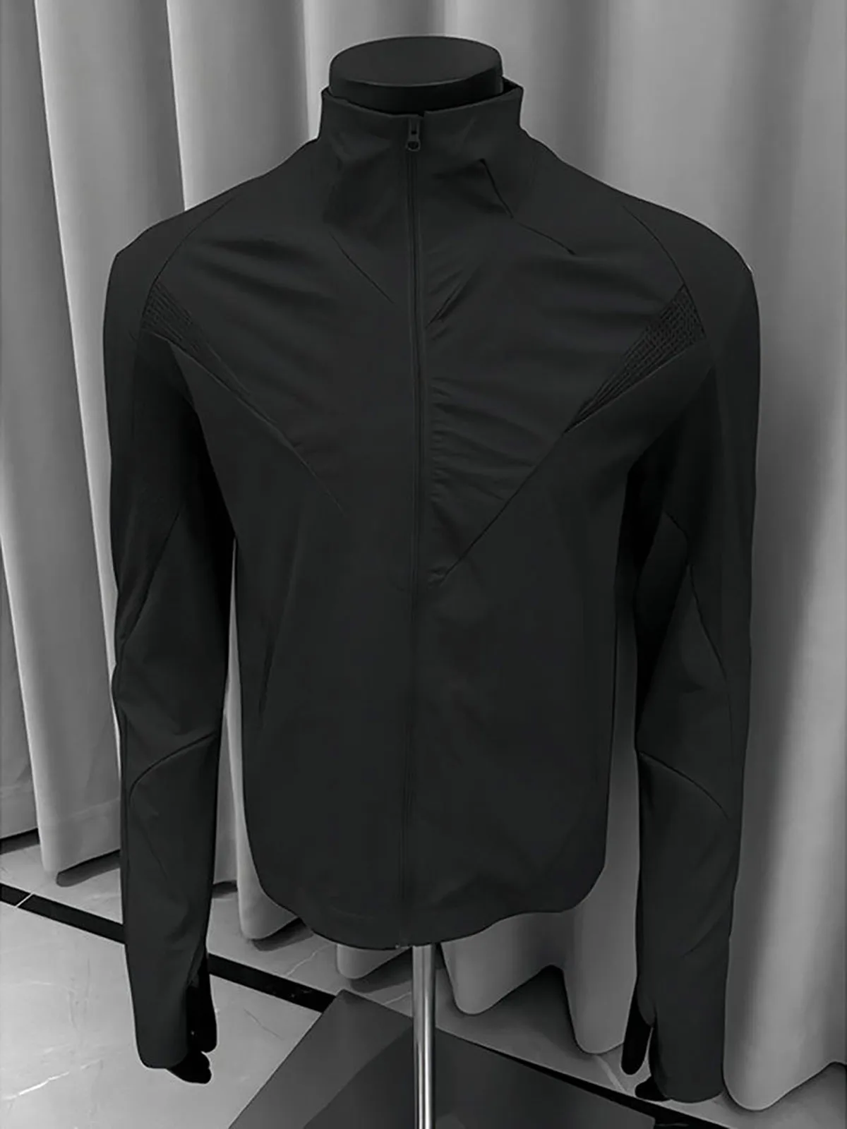 Sporty Mesh Breathable Ice Silk Fishing Jacket Lightweight Quick Dry Stand Collar Sun Protection Men's Jacket Summer Outerwear
