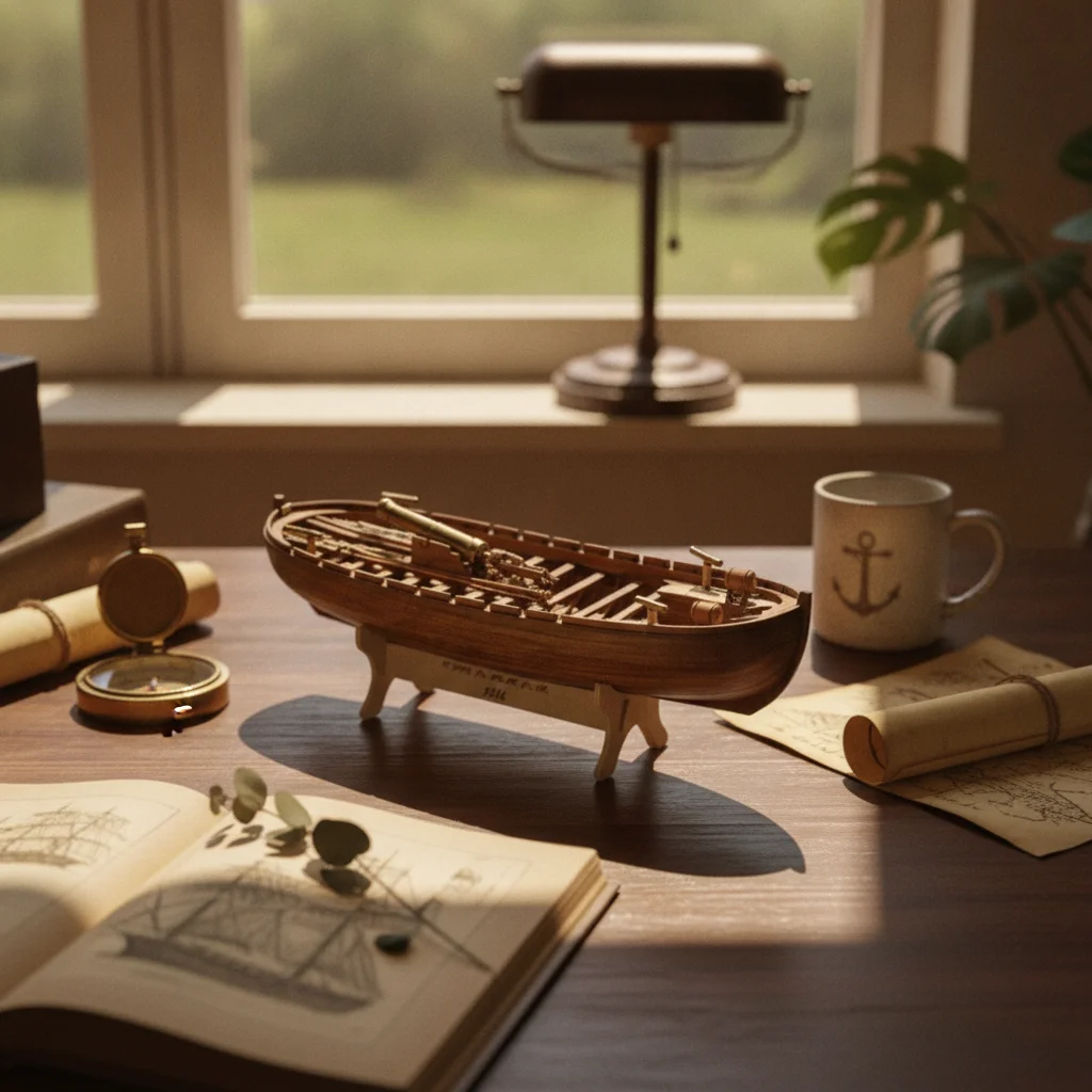 Wooden Ship Model Kit Historic Wooden Sailing Model Kit Self-Assembled Buildable for Hobbyists, Home Display, Craft Room