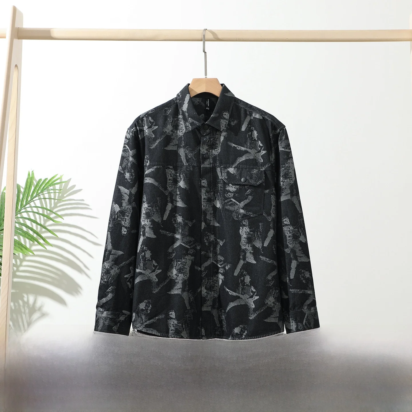 

Waed Tie Dye 25, осенний мужской модный откидной воротник irt Jaet, повседневный длинный свек, смесь хлопка и полиэстера