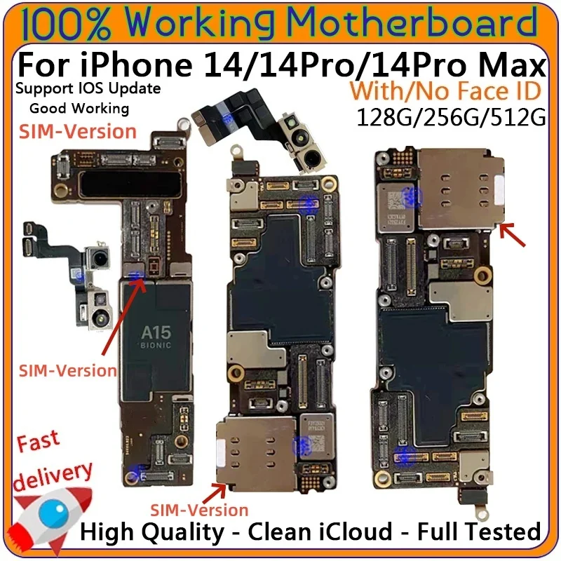 iPhone 14 Pro Max 14 Plus メインボード用の本物のマザーボード、Face