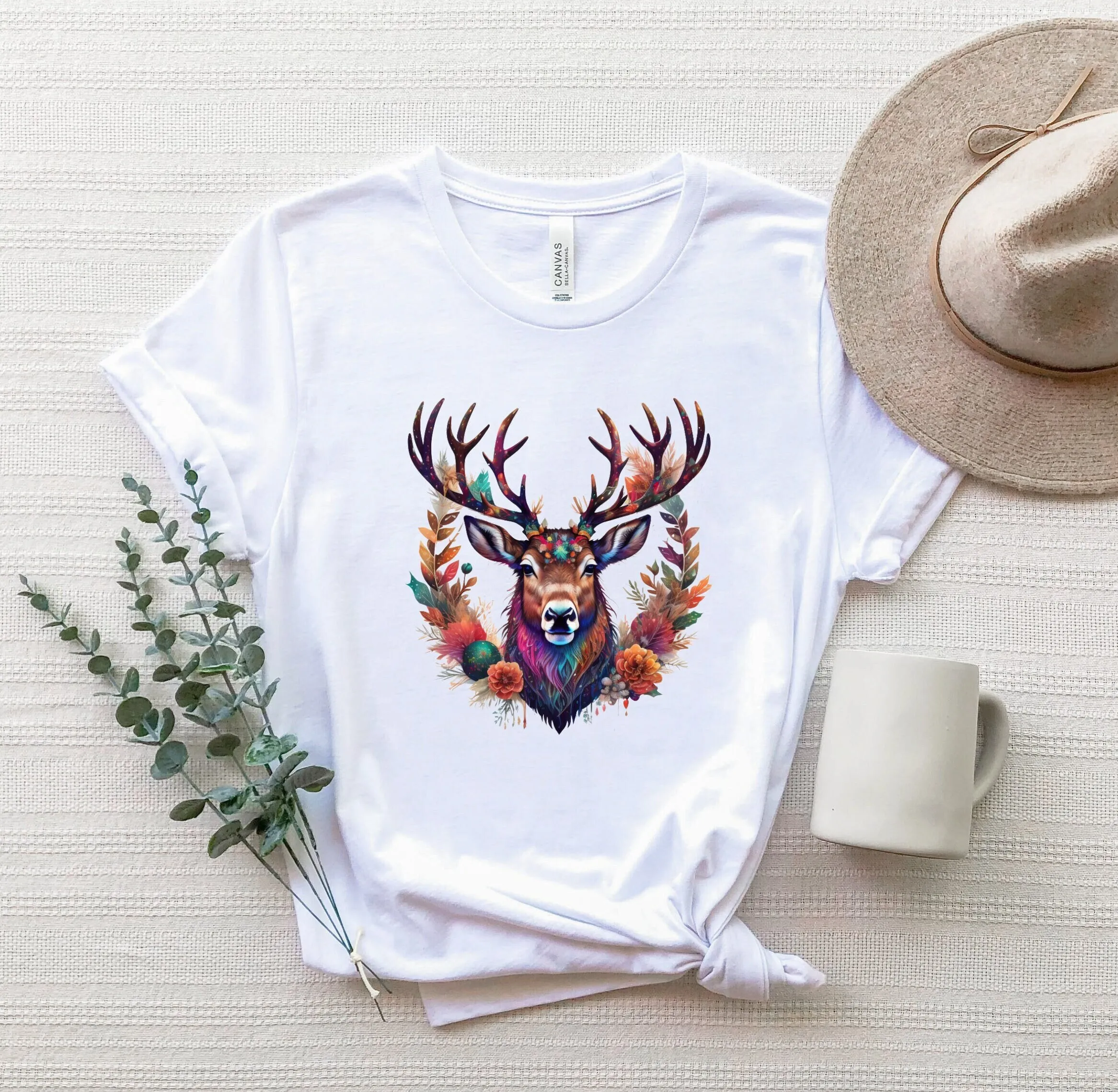 Christmas Reindeer T Shirt Ornaments Deer Antler Cute Outfit Nature Life