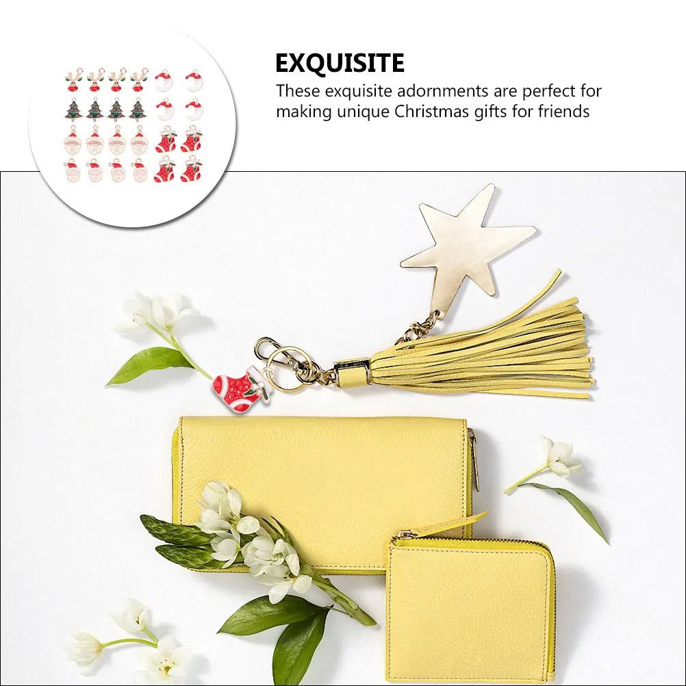 

24 Pcs Alloy Pendant Ornament Small Charms Jewelry Crafting Earring Making Materials Festive Spacer Metal Pendants DIY