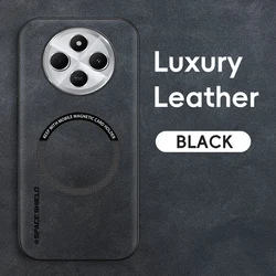 Magnetic Retro Leather Soft Case For Xiaomi Redmi 14C Poco C75 PocoC75 Wireless Charging Phone Case Cover