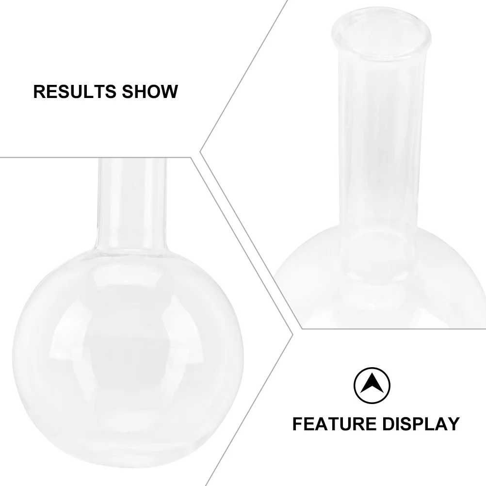 

3 Pcs Round Bottom Flask Flat Flasks Transparent Laboratory Supplies Science for Experiment