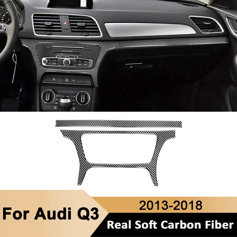 

Carbon Fiber Car Air Conditioning Panel Frame Co-Pilot Trim Strip Kit Decorative Sticker For Audi Q3 2013-2018 Interior Parts