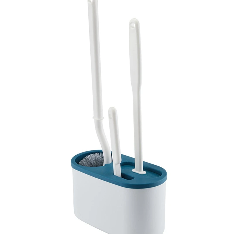 BEAU-3 In 1 White Toilet Brush Silicone Wall Mounted Rack TPRS Nylon Detailed Cleaning Brush Gaps Cleaner WC Bath