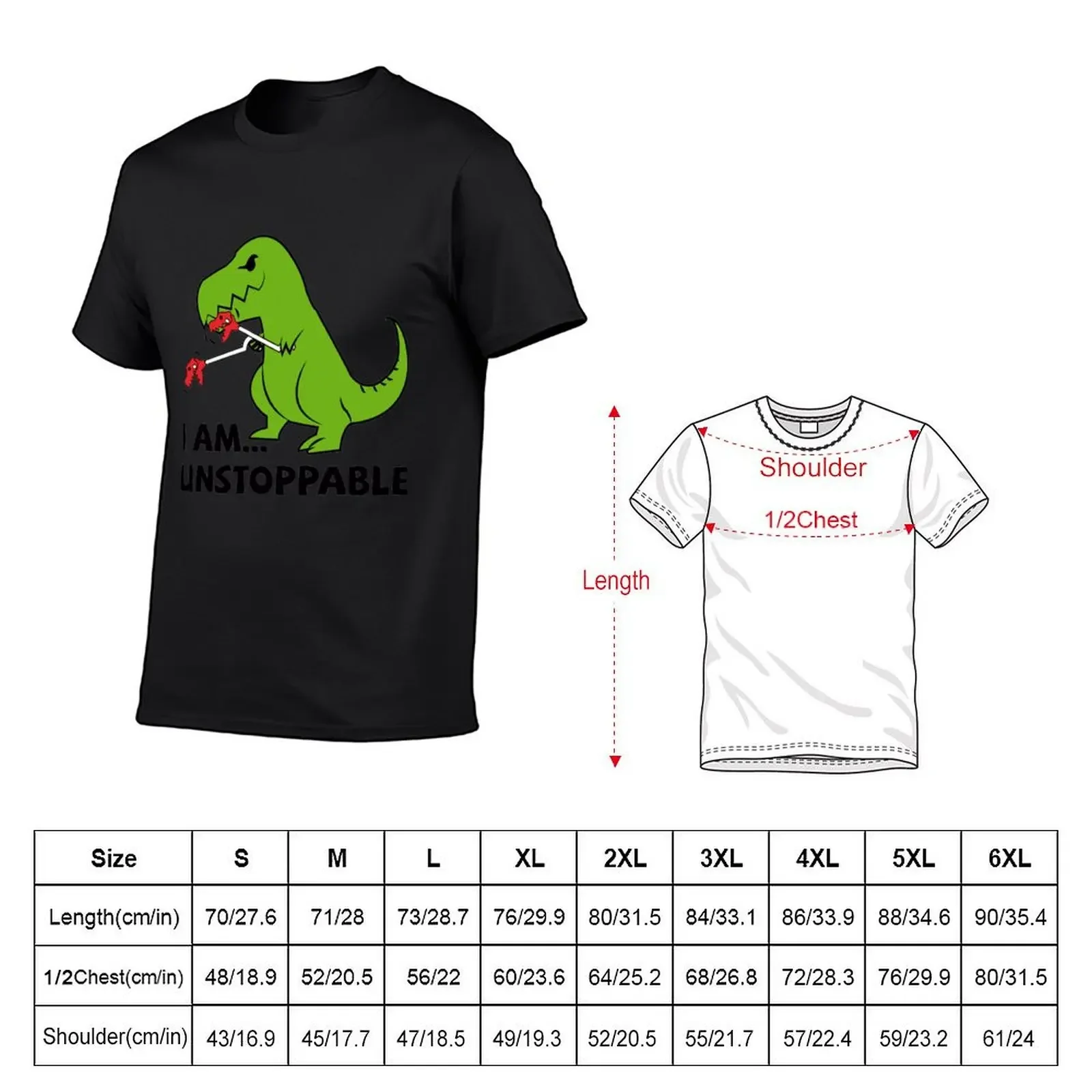 I am unstoppable T-rex T-Shirt plus sizes street wear animal prinfor boys mens clothes