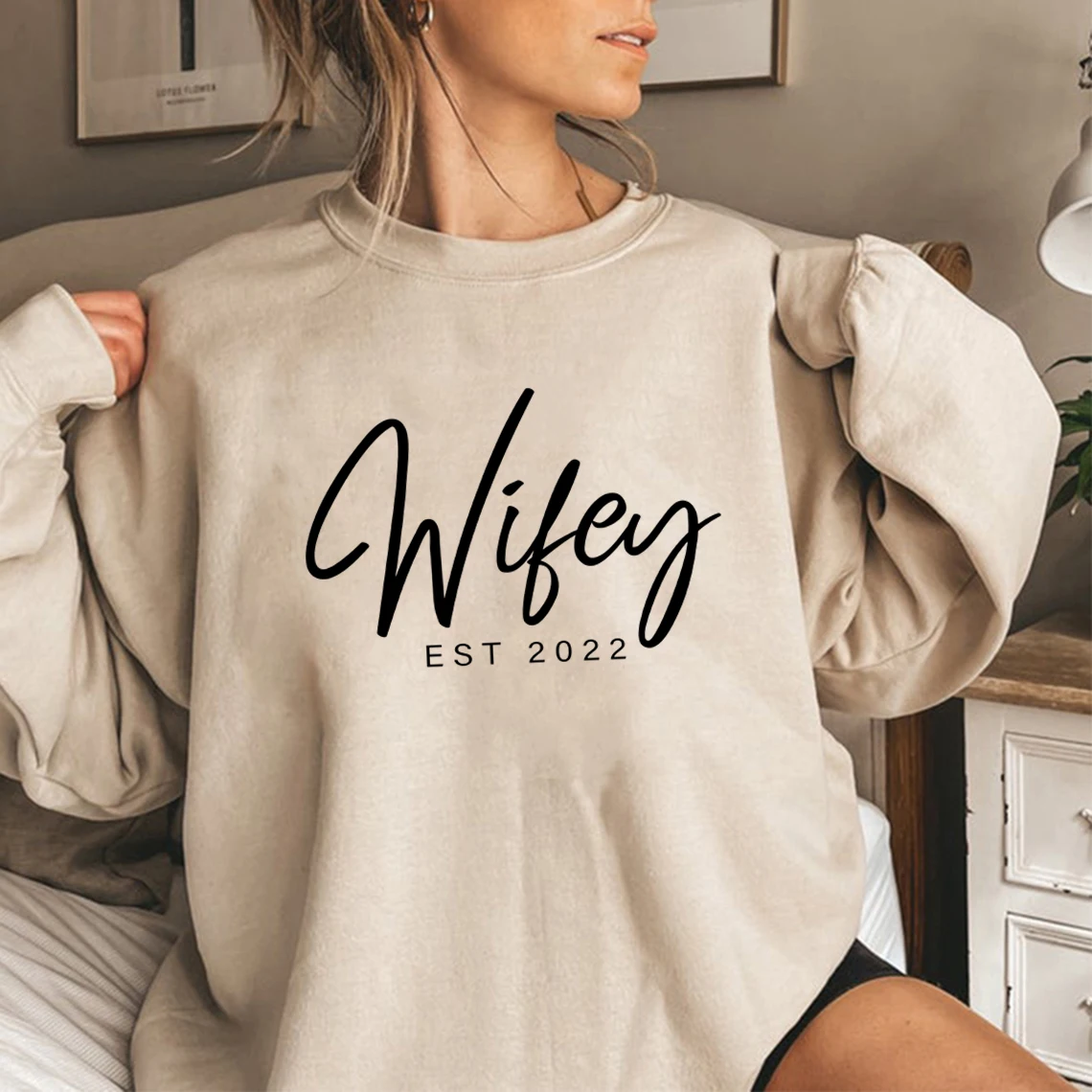 Camisola de noivado personalizada, Hoodies esposa, Camisola esposa, Wifey camisola, Presente do chuveiro nupcial, Novo