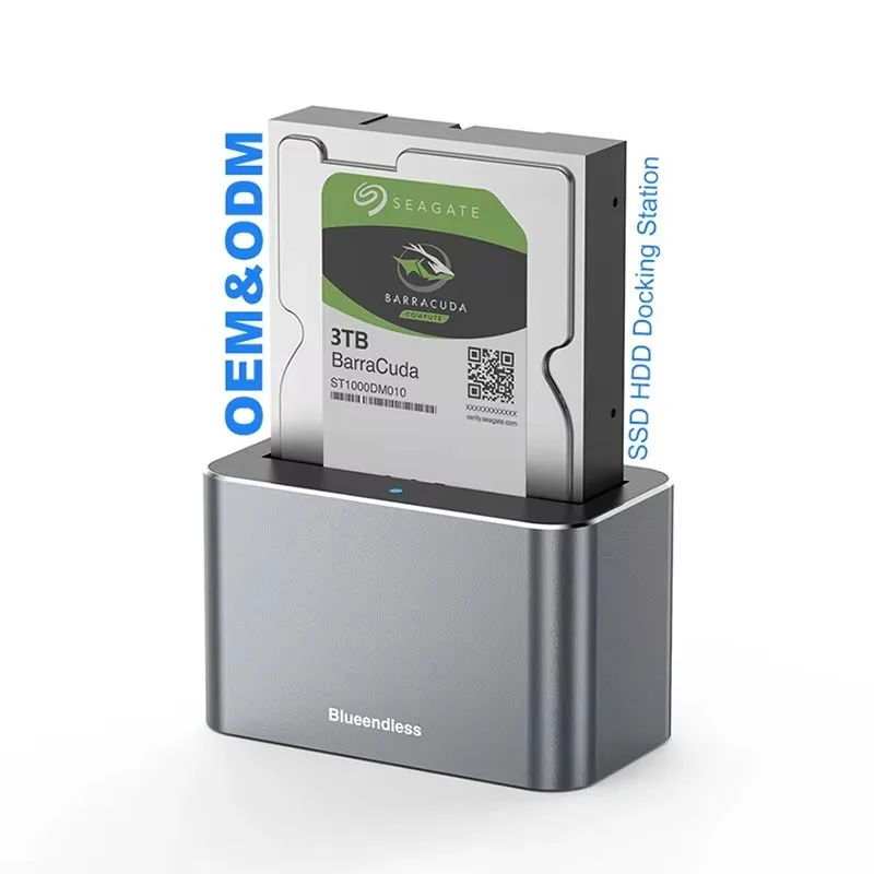 

Aluminum Metal 2.5 Inch 3.5 Inch HDD Enclosure Singal Bay Tool Free SAS SATA HDD SSD Hard Drive Docking Station for Laptop