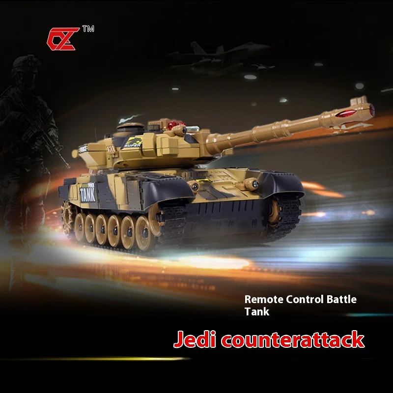 Tanque de controle remoto para crianças, modelo de brinquedo 2.4g, batalha pai-filho, recarregável, carro rc, simulação, veículo militar, playset