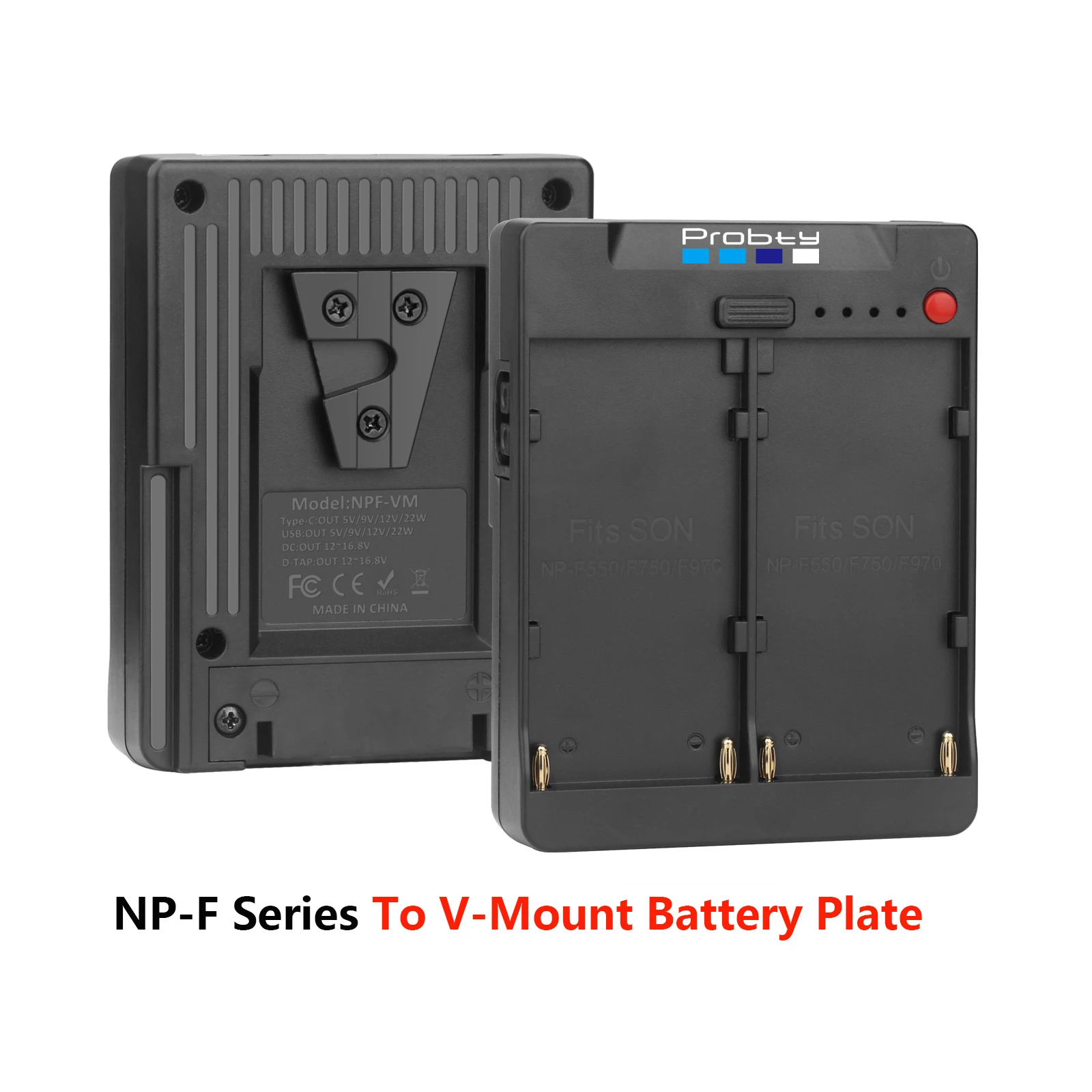 12v-16.8v saída interruptor de suporte de bateria dupla converter placa adaptadora para bateria de montagem em v para sony NP-F970 f950 f750 f550