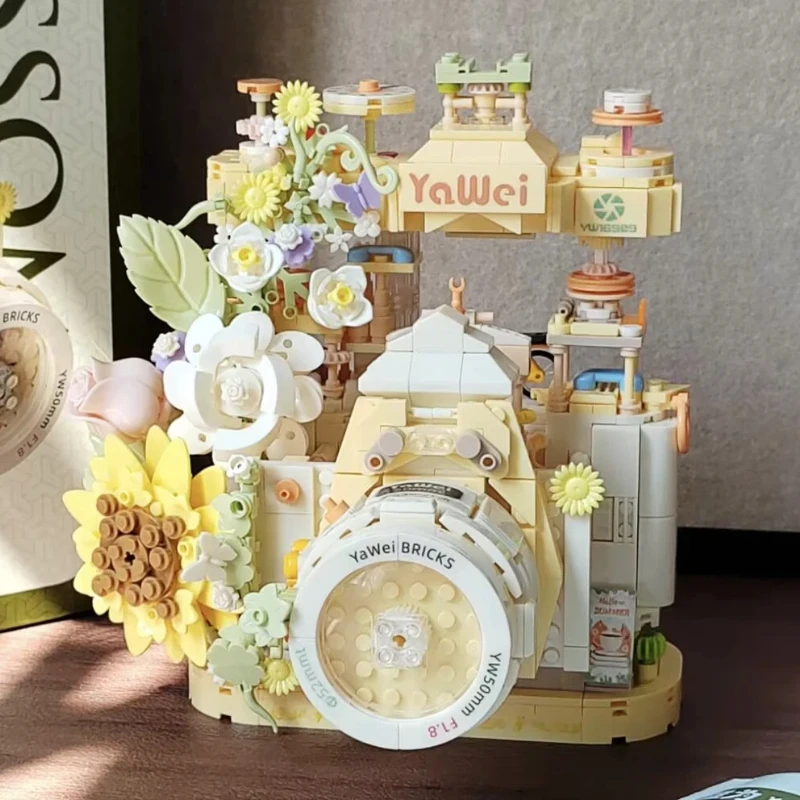 

Конструктор YaWei «Цветочная камера» из мелких деталей, DIY, ручная работа, высокая эстетика, подарок на день рождения для взрослых женщин, декор для рабочего стола