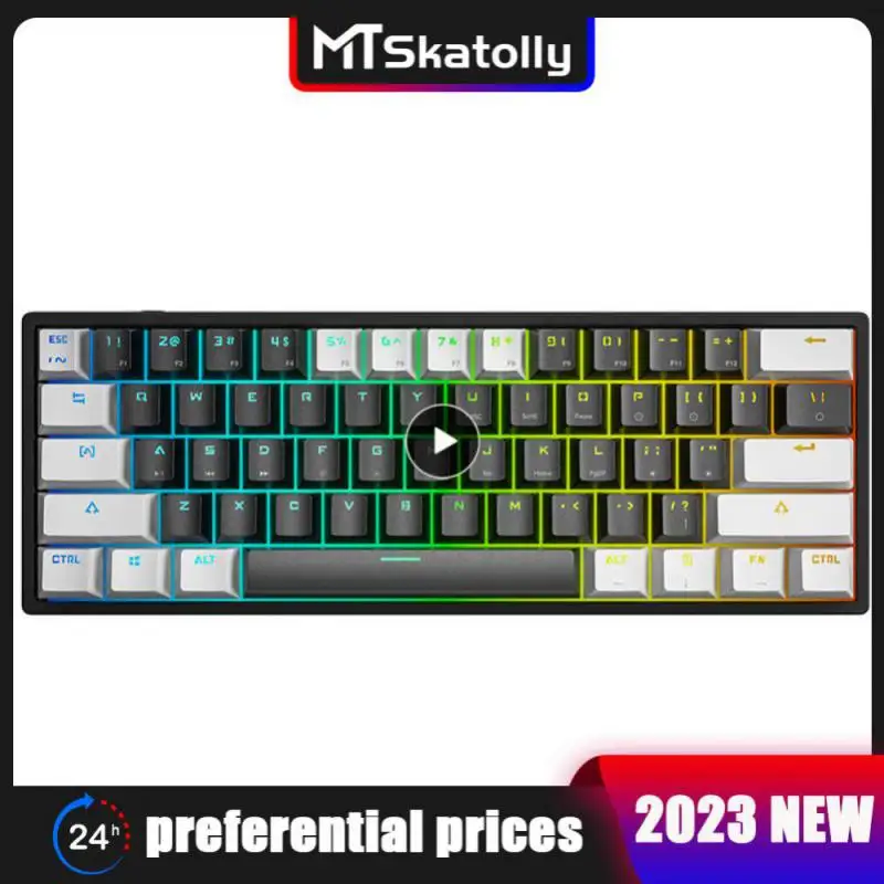 AK873 Hot Swap Mechanical Keyboard 87 Keys Wireless Gaming Keyboard RGB Backlit PBT Keycaps for Gamer Laptop PC