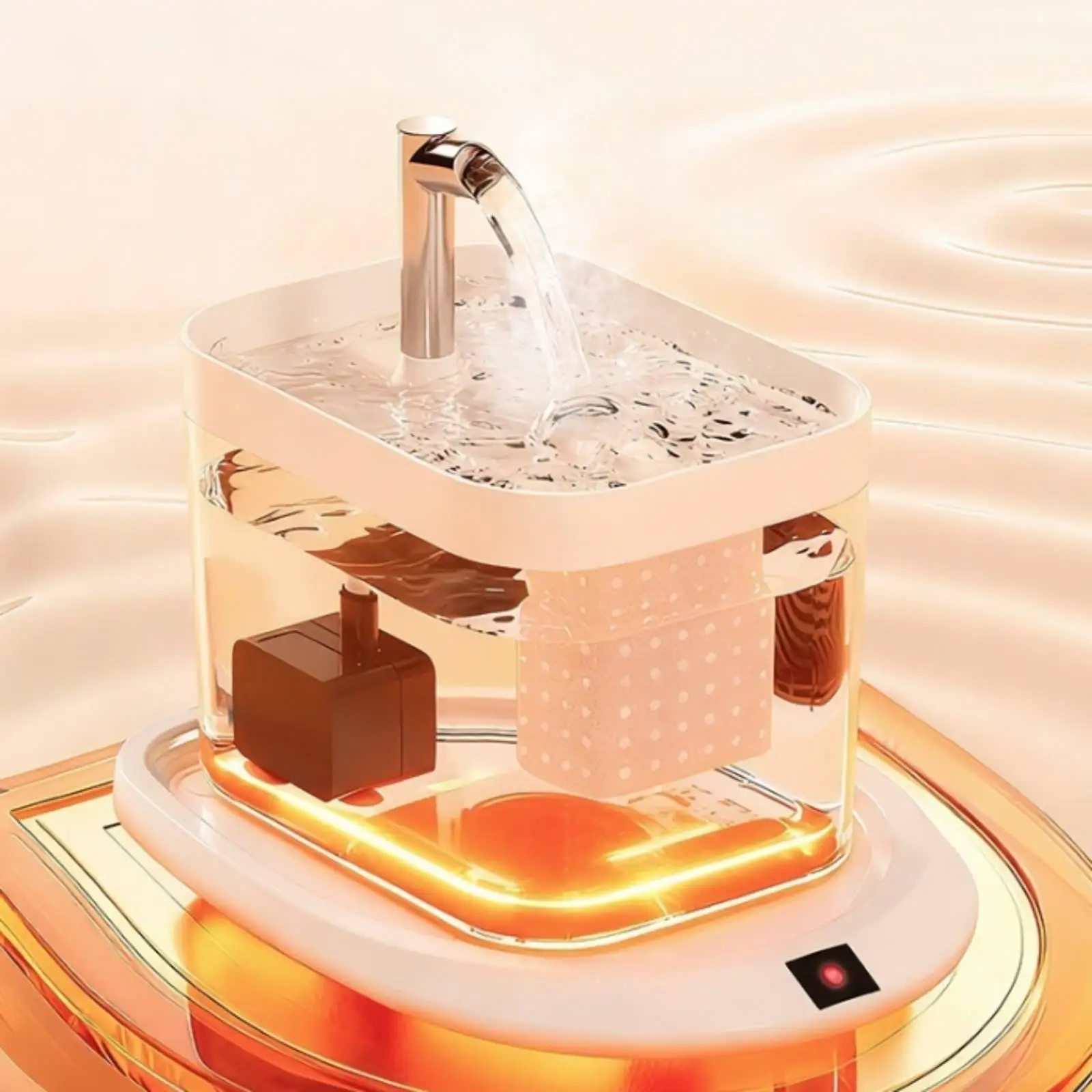 Heated Cat Water Dispenser Easy to Clean Automatic Pet Water Dispenser Automated Drinking for Cats, Dogs, Cold Weather