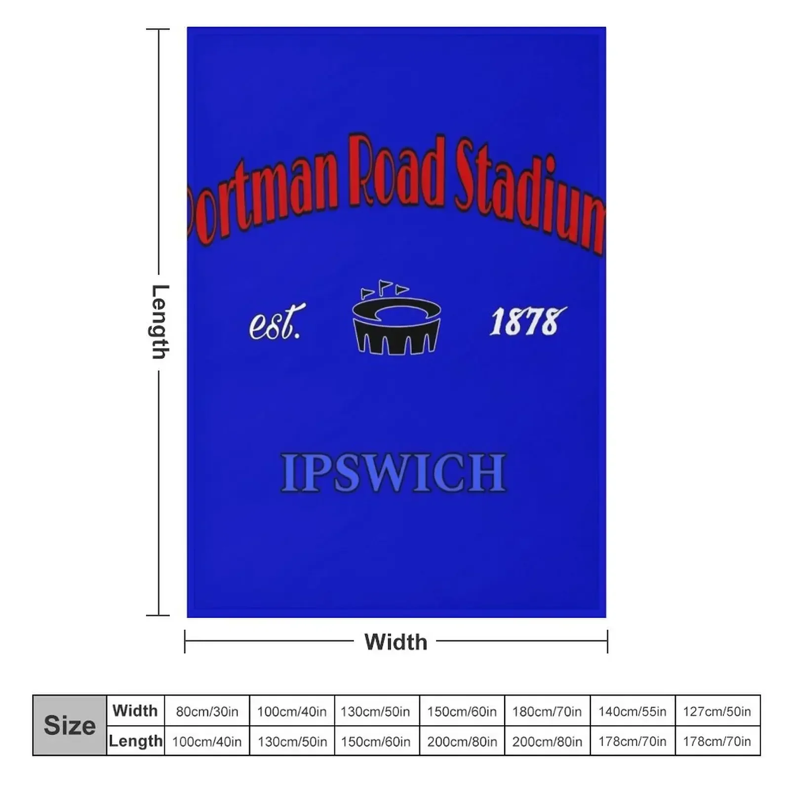 Portman Road Stadium Ipwich Town Home Throw Blanket couch cozy soft plush fuzzy picnic outdoor blanket