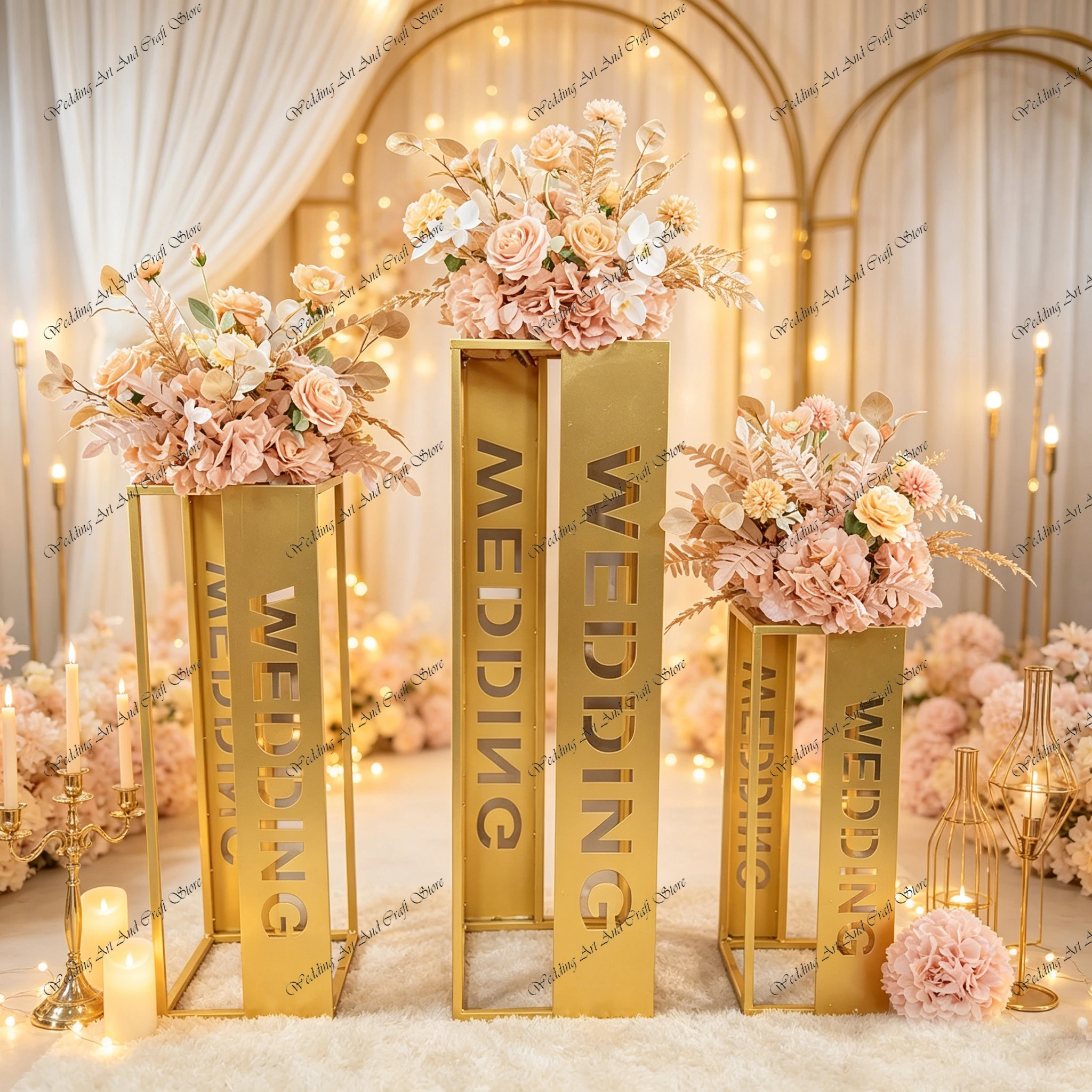 1Set/3pcs f30 60/80/100cm Flower Stand Table Centerpiece Wedding Supplies Cake Stand Set for Dessert Table for Wedding ivy1209