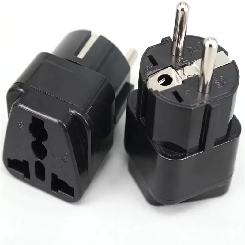 US to EU Travel Plug Adapter, AC Power Outlet Converter for Europe UK Australia, 2 Prong Type C International Wall Socket Adapto