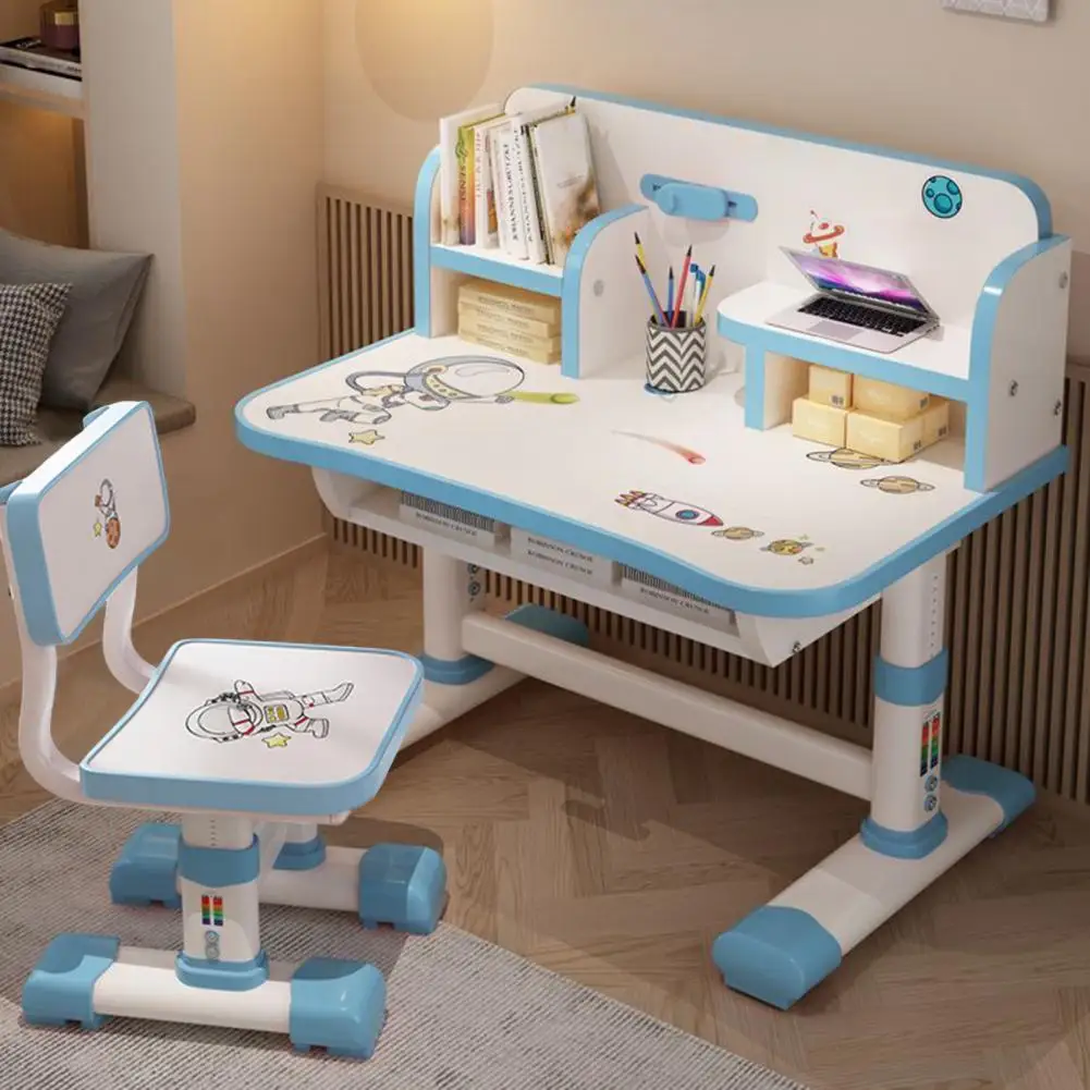 Set da scrivania e sedia funzionale per bambini. Sedia da scrivania ergonomica. Set di sedie da tavolo per studio scolastico per bambini regolabili in altezza