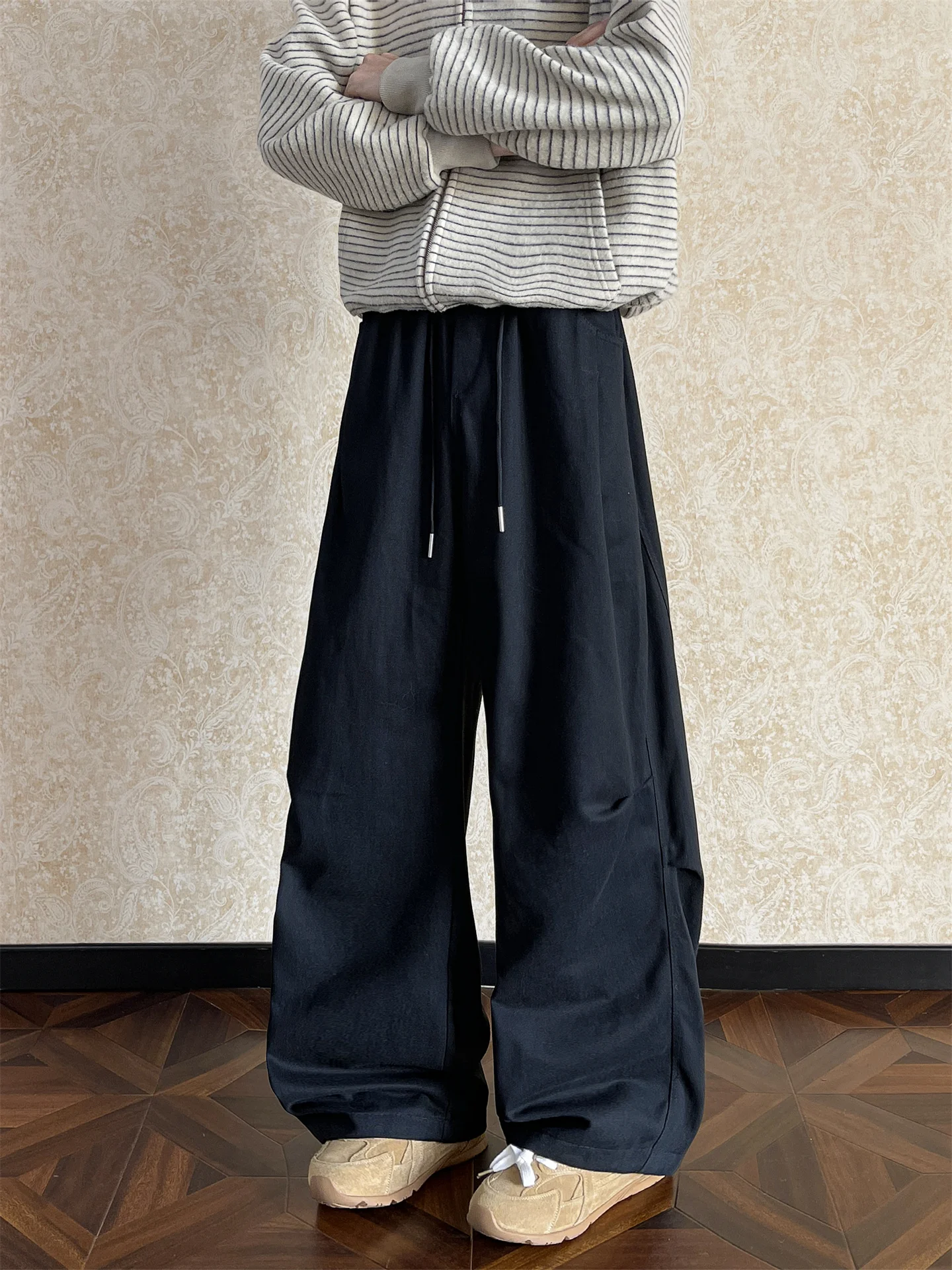 

Молодежные повседневные брюки-карго, мужские винтажные широкие брюки в американском стиле, длинные брюки, модные прямые брюки для мальчиков