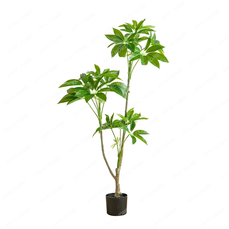 Artificial Green Plants Make a Fortune Schefflera Macorostachya Fake Green Plant Potted Plants Sofa Edge Green Plants Landscape