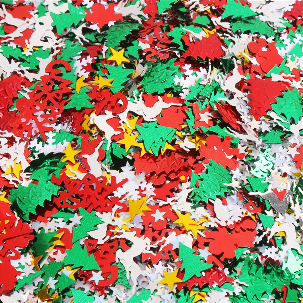 

60g Christmas Santa Snowman Elk Confetti Premium Plastic Festive Party Decoration Table Scatter Christmas Confetti Centerpiece