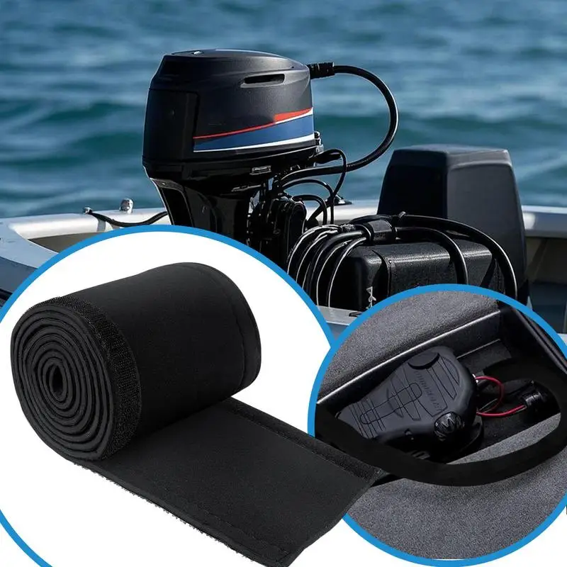 

60 Inch Long Neoprene Motor Cord Sleeve Trolling Motor Cable Sleeve Cuttable Cord Protector Boat Accessories Management Wrap