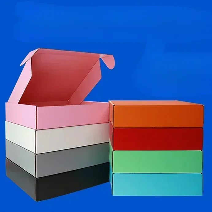 

10pcs Triple Layer Corrugated Paper Thick Folding Box Color Packaged Express Cardboard Case Clothing Gifts Cosmetics Pack Carton