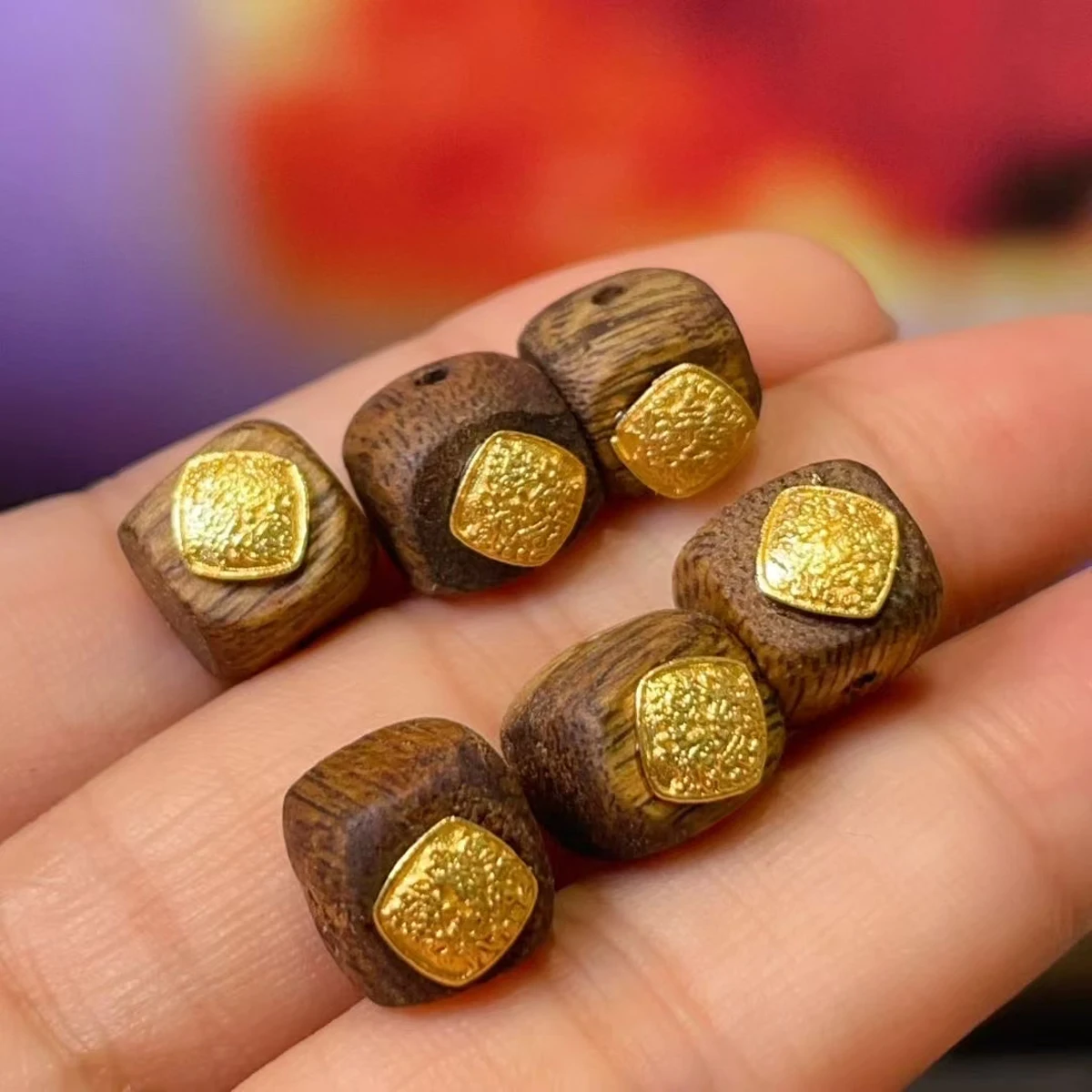 

5pcs Natural Stone Beads Square Big Hole Loose Spacer Beaded Fortune Money for Making DIY Jewerly Necklace Bracelet 8x8mm