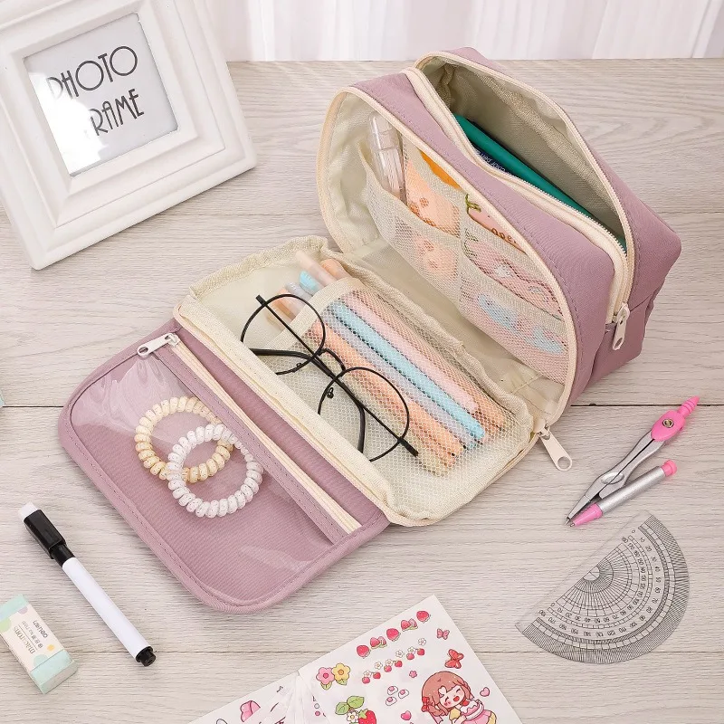 Kawaii Federmäppchen, mehrschichtig, für Schreibwaren, Stift, niedliche Tasche, kreative Stiftbox für Studenten, Schulanfang, Schreibwaren