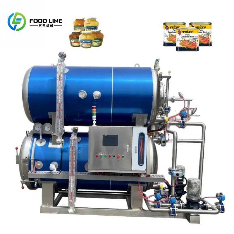 FL Industry Double Layer Sterilization Kettle High Quality Can Jars Fruit Juice Food Sterilizer Canned Retort Machine Customized