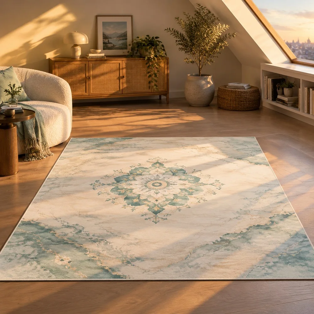VIKAMA Floor Mat Off White Diagonal Wash Watermark Cozy Washable Walk In Closet Bathroom Hallway Bedside Home Decoration