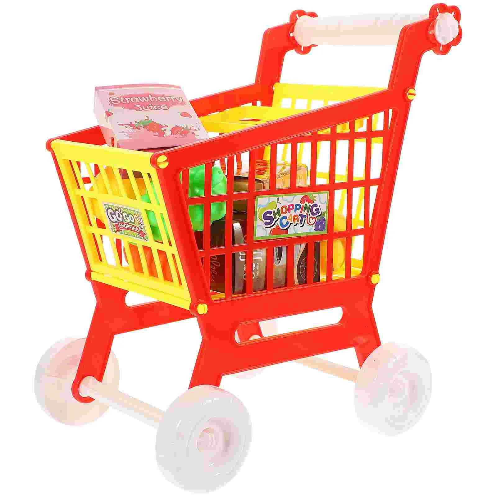 Casa da gioco Giocattolo Carrello della spesa in plastica Bambino Supermercato Puzzle Carrello finto Divertente Abs Piccolo