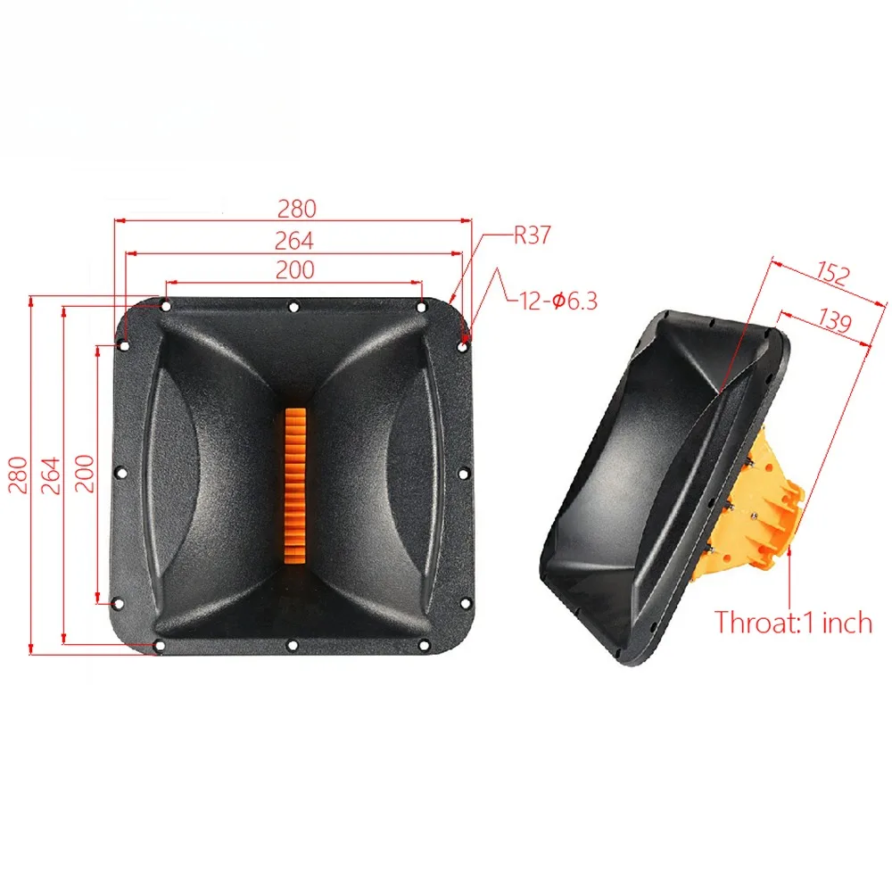 MW Audio Leichtgewichtiger ABS-Quadrathorn 1,4" Schallleiter für KTV-Bühnen-Pro-Audio-Lautsprecher-Ersatz (1" verfügbar) – Detail 2