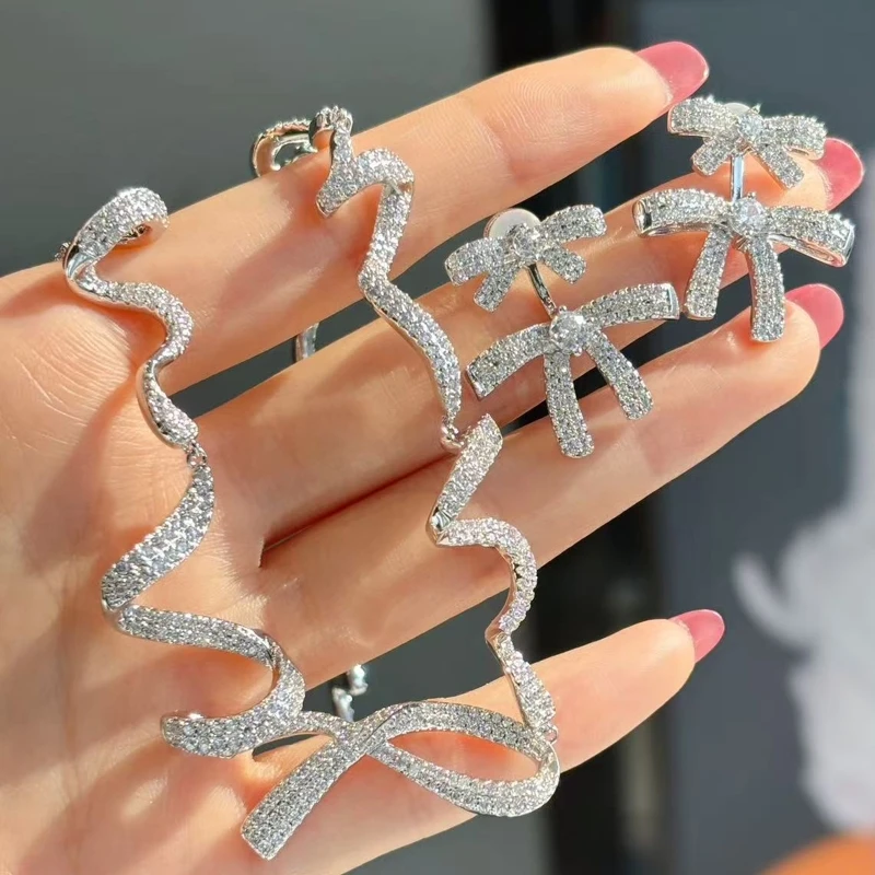 

Jewelry, dazzling ribbons, necklaces, earrings, light luxury, versatile, fashionable accessories wholesale, seamless hair replac