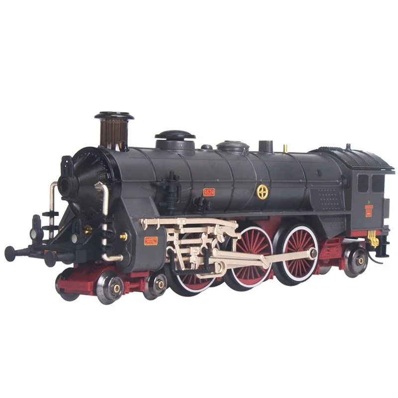 Añadir agua y humo modelo de tren, locomotora de vapor, versión de aleación, pequeño Tren Eléctrico, juguete, coche de carbón, compartimento de carga