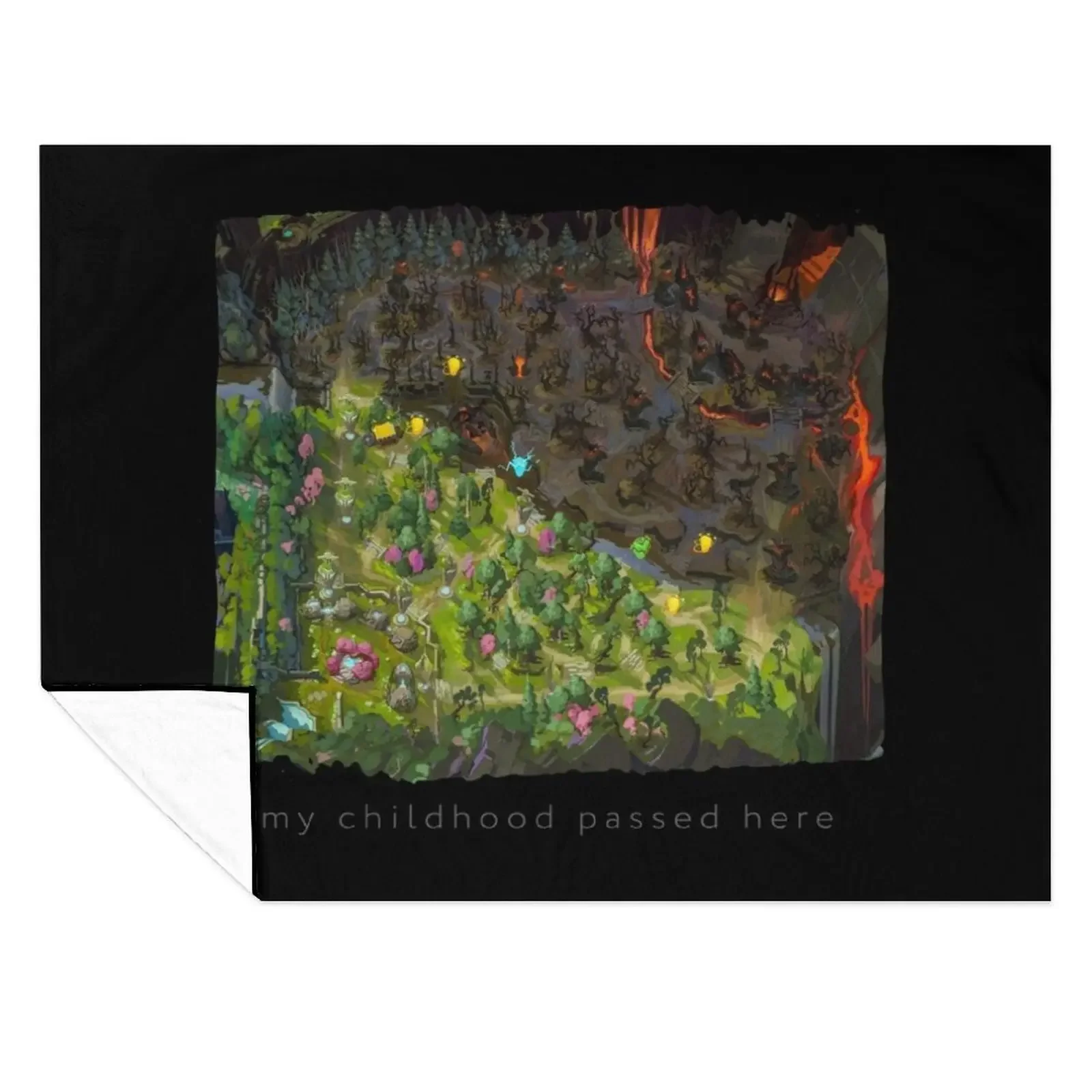 

Map DOTA 2 merch mid, top, bottom line Throw Blanket Soft Plush Plaid Picnic Luxury St Vintage Blankets