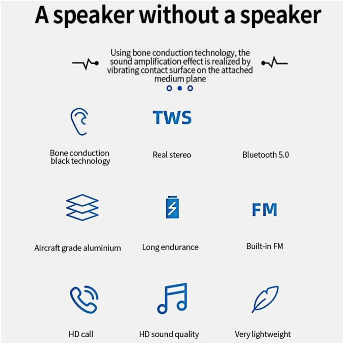 fine New Bone Conduction Bluetooth Speaker with FM Radio Resonant Audio Speakers Wireless Stereo Sound Speaker