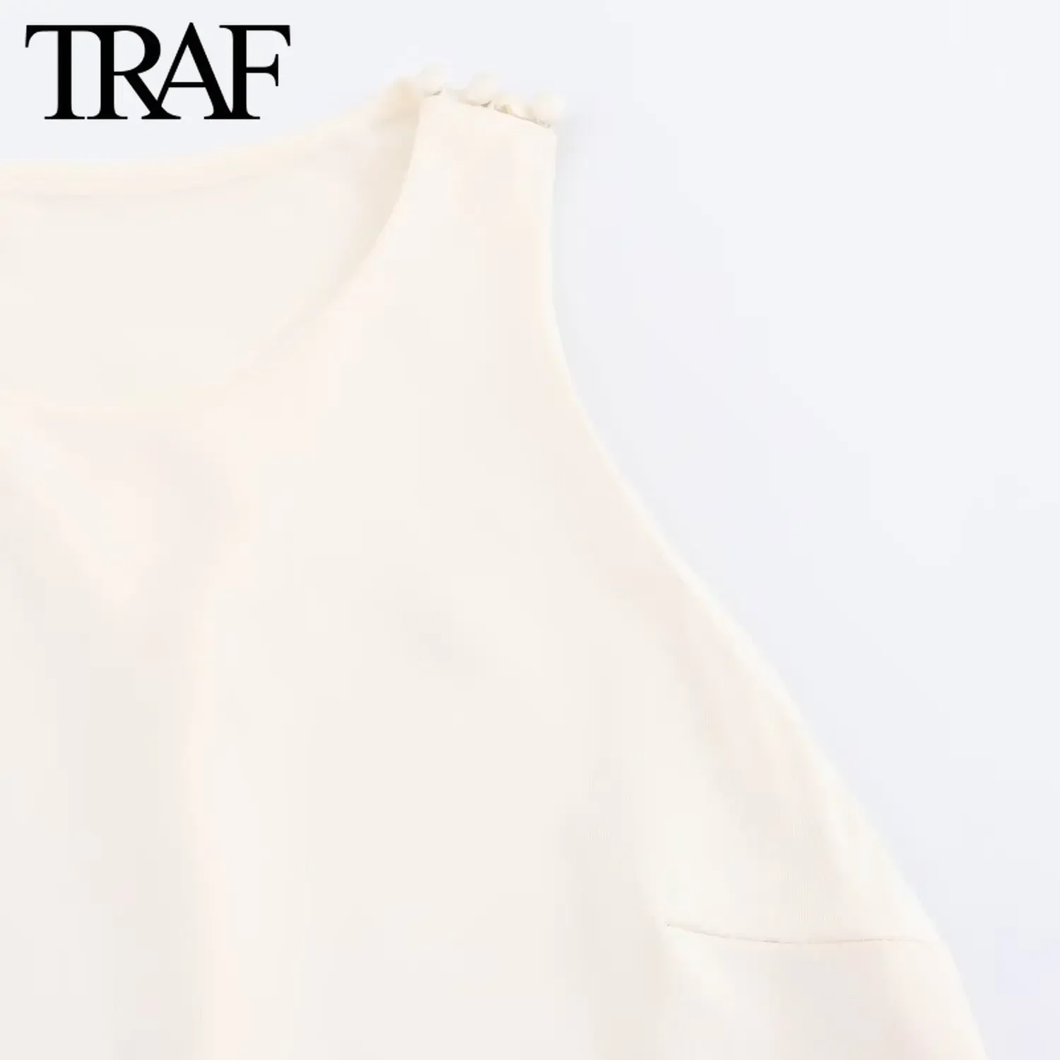 TRAF Women Fashion Summer New Round Neck Backless Satin Texture Sleeveless Long Dress French Chic Female Evening Clothing