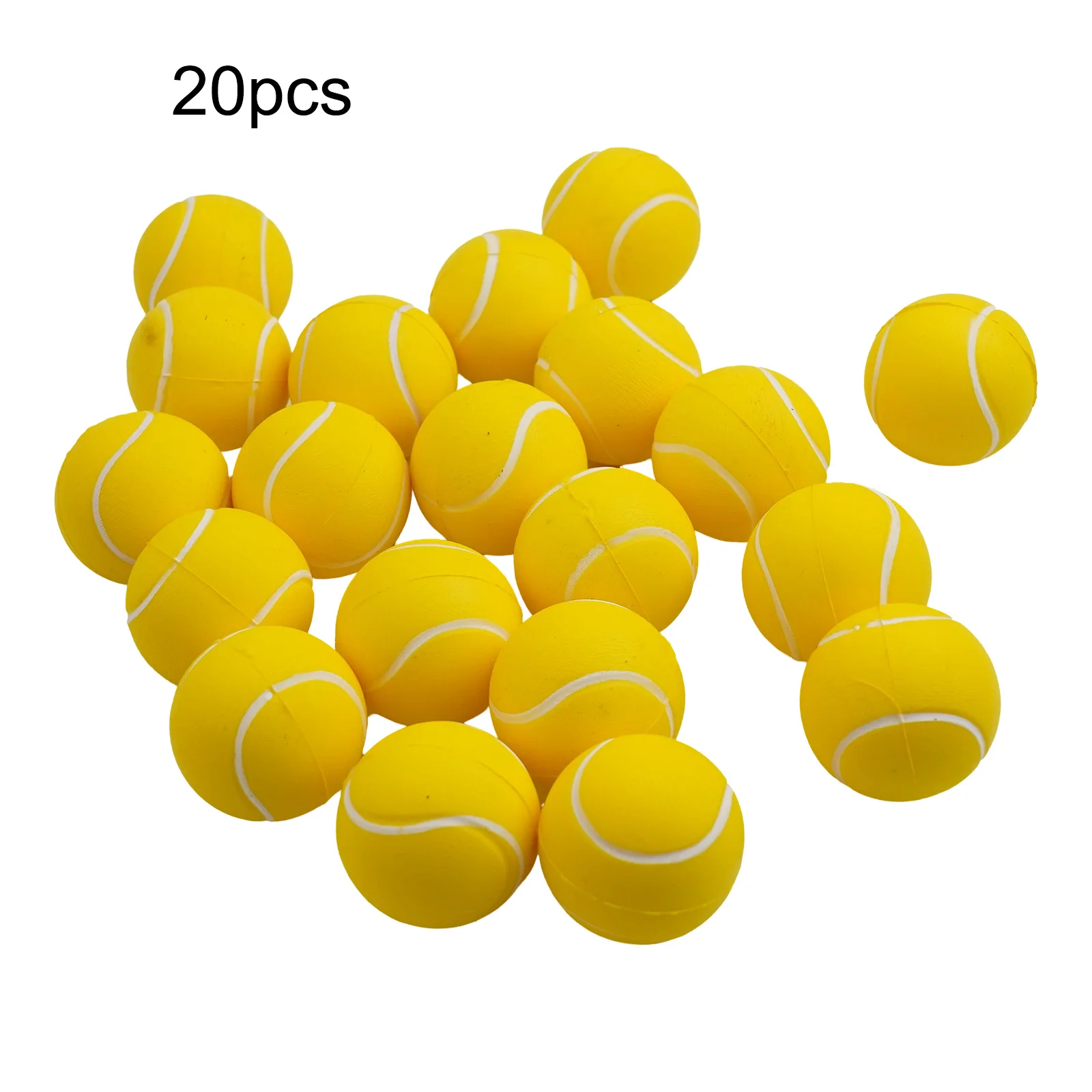 20 pçs bola de espuma esponja de espuma macia bolas de tênis bolas de beisebol poliuretano amarelo branco equipamentos esportivos para crianças e adultos