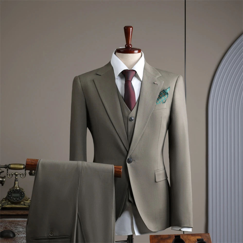 British Style Celebrity 2-pieces Tuxedo Elegant Notched Lapel Outfit Fast Shipping Groom Wear On Sale Decent Men's Suit Set