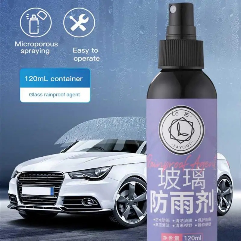 

120ml Car Glass Rainproof Agent Auto Glass Waterproof Anti-fog Agent Rearview Mirror Windshield Hydrophobic Nano Coating Spray