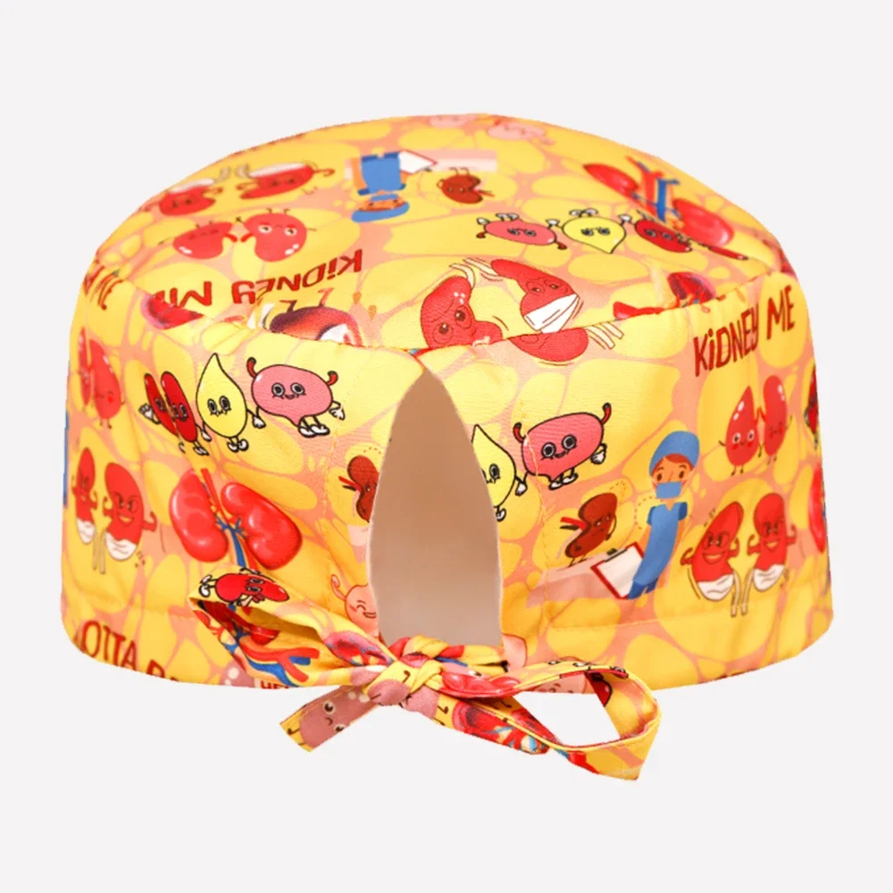 Stampa del fumetto Scrubs Caps Servizio sanitario Cappelli da lavoro Ospedale Berretto per chirurgia dentale Cappelli infermieristici meccanici Copricapo per salone di bellezza F1183